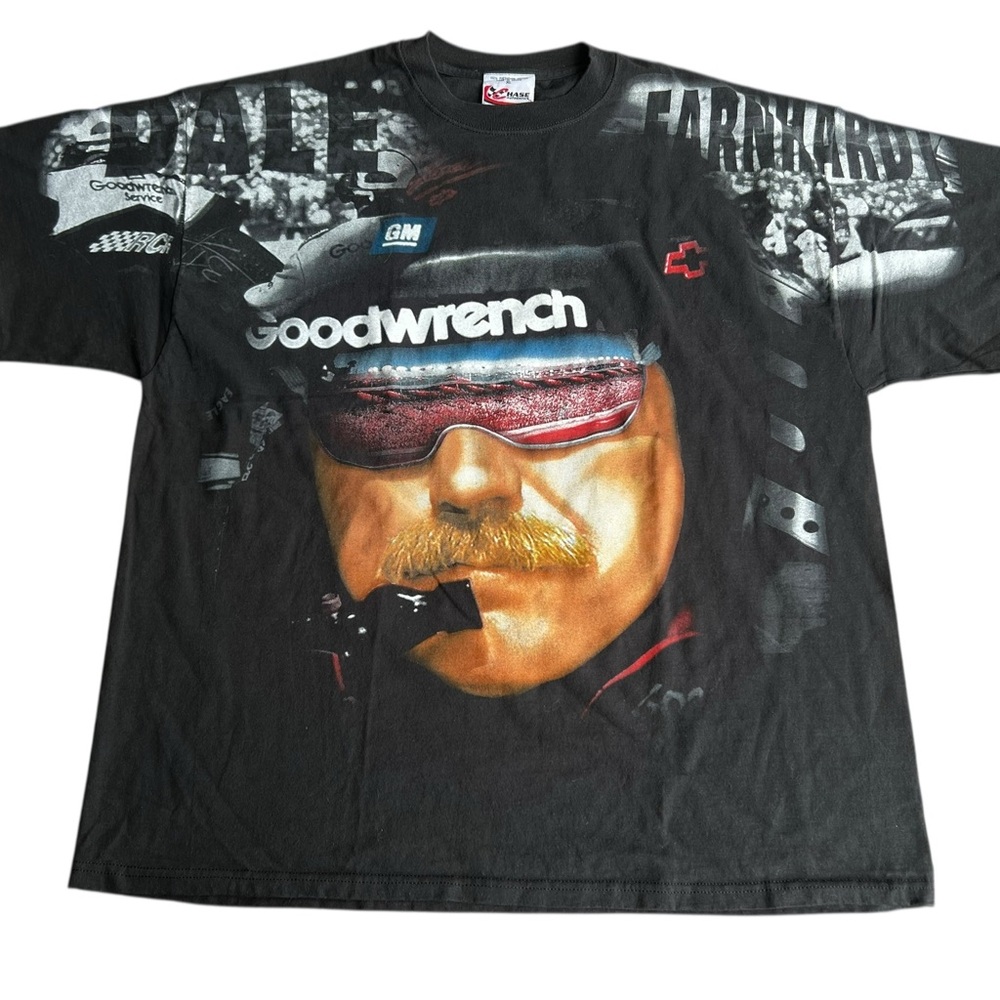 Vintage Dale Earnhardt Nascar All Over Print Big Face T-Shirt Tee Size Large